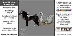 Elite Equestrian's RealHorse Rideable morgan Horse & Swan Sleigh