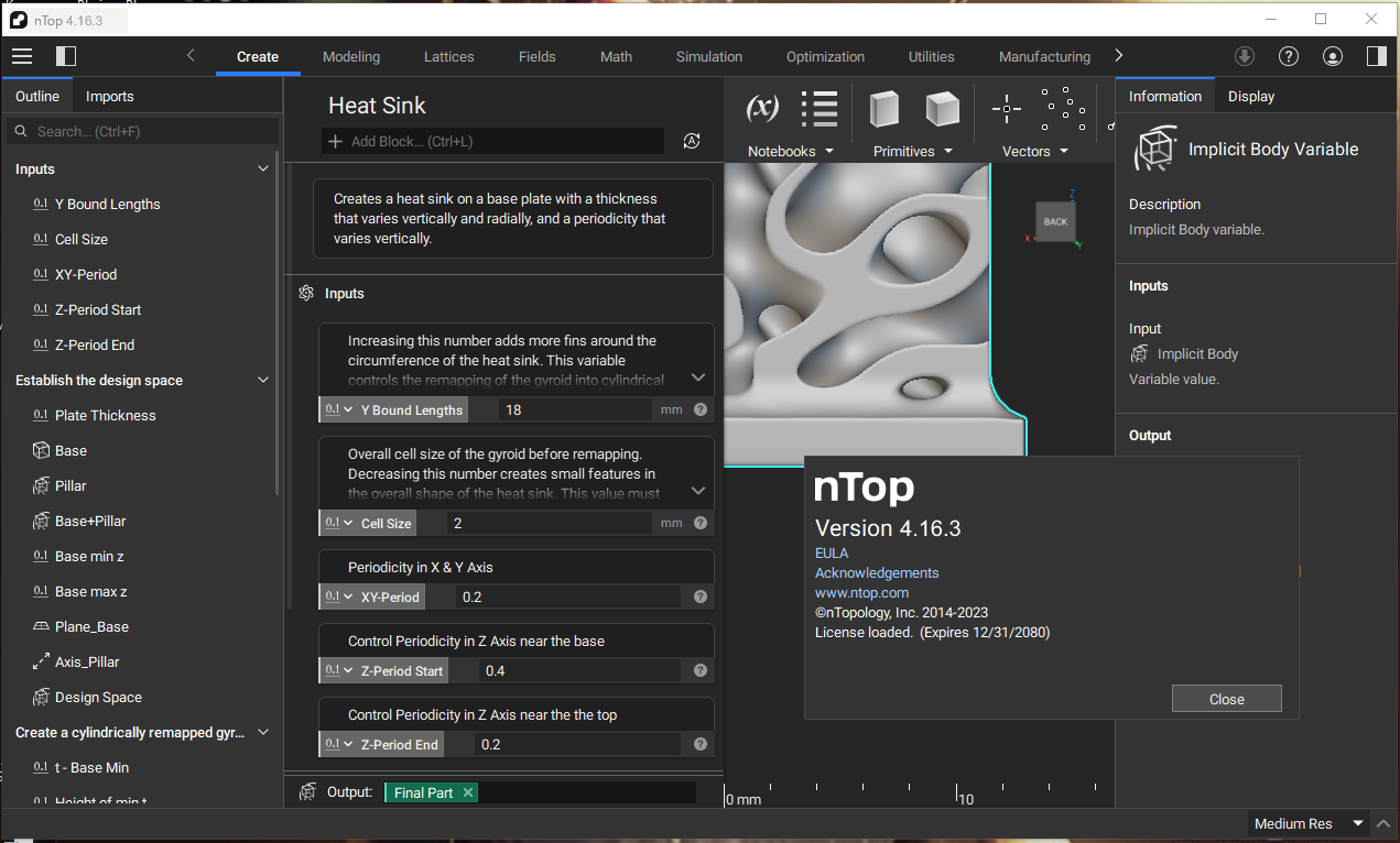 Working with nTopology 4.16.3 full license