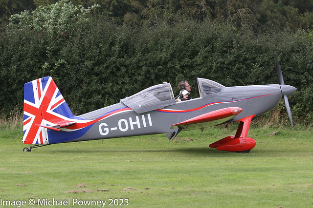 G-OHII - 2004 build Vans RV-7, taxiing for departure at Popham during the LAA Grass Roots Fly-in 2023