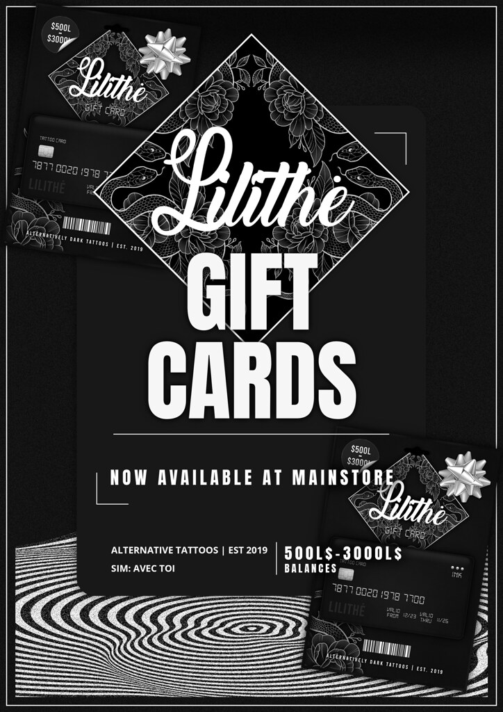 Lilithe'// Gift Cards @ Mainstore