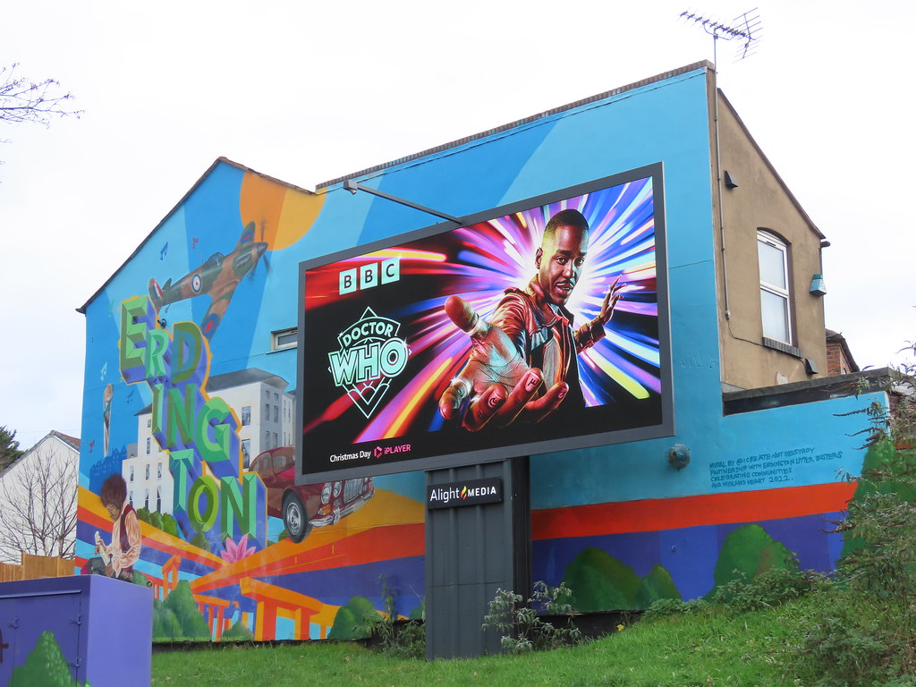 Salford Circus Mural - Digital Billboard - BBC Doctor Who on BBC iPlayer Christmas Day