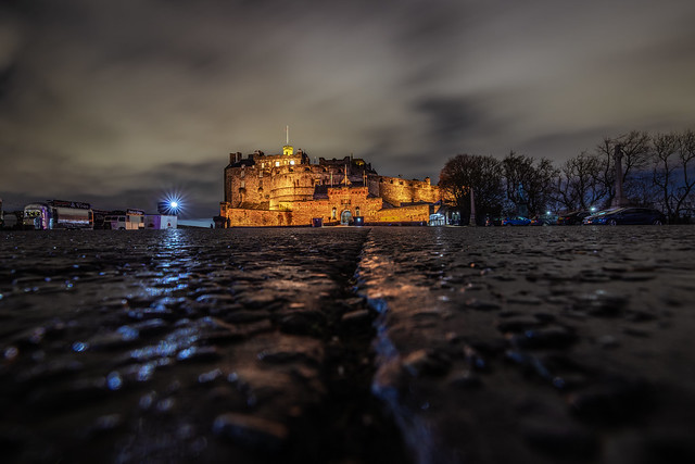 Edinburgh castle at night