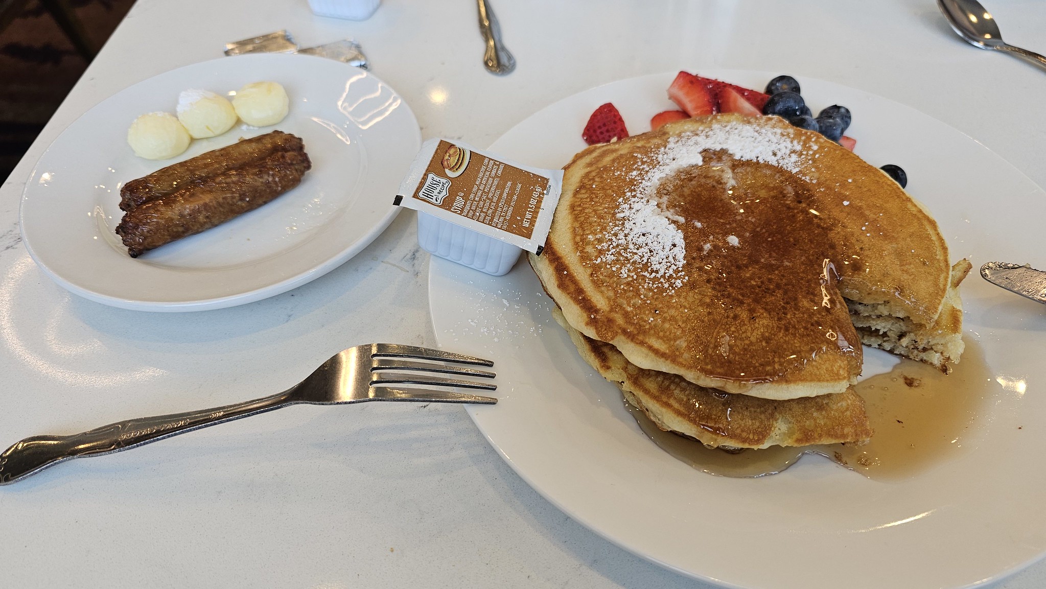 Fluffy pancakes for breakfast at a Hilton Garden Inn