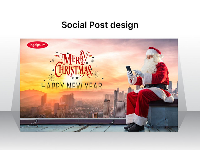 Christmas and happy new year social post design Free Download