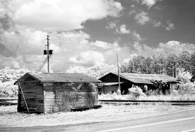 Railroad Shed with Vines - Film Infrared