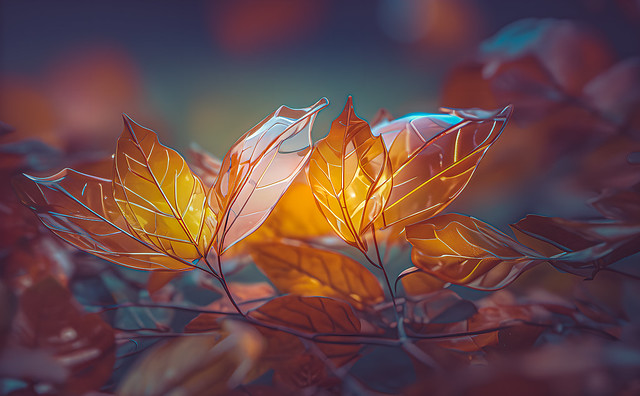 Glass Autumn leaves