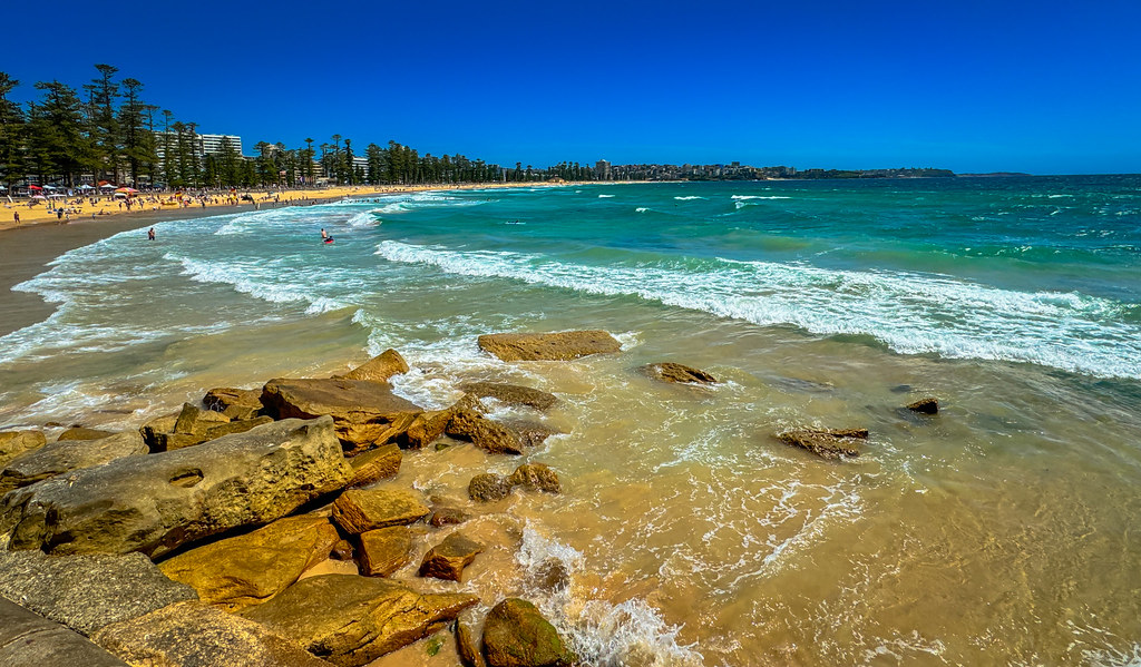 Manly Beach along the South Pacific Ocean - Manly NSW Australia
