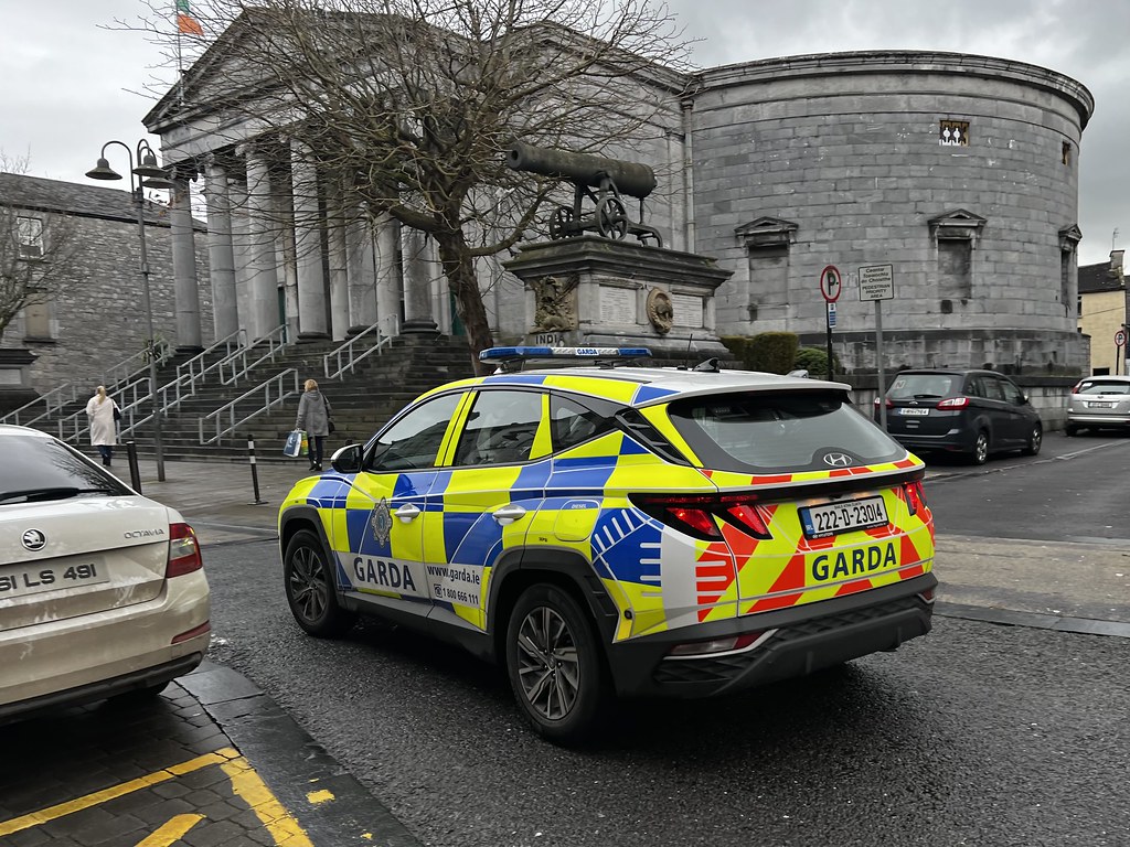 Irish Police Car Passing Tralee Court House