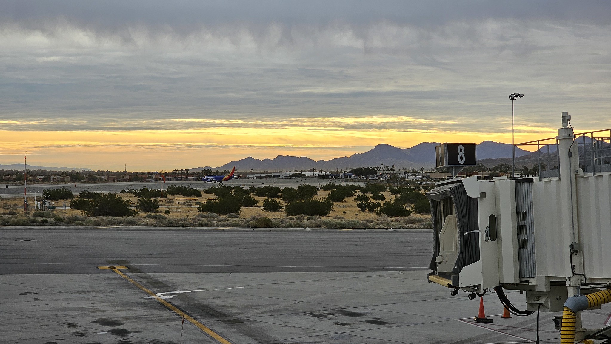 Sunrise at Palm Springs Airport