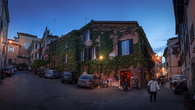 Trastevere at blue hour, Rome, Italy