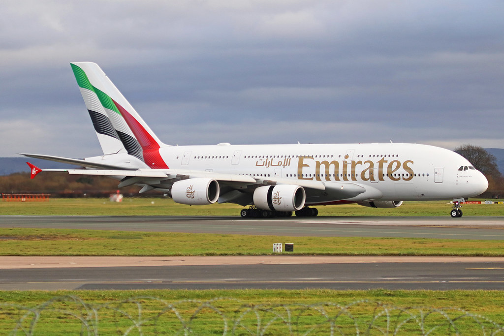 A6-EOK 2 Airbus A380-861 Emirates Airline (updated livery) MAN 17DEC23
