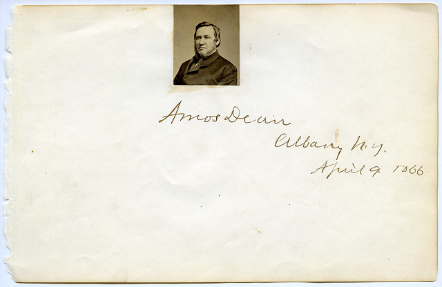 PP-1-2-52 - Studio portrait of Amos Dean, Albany, New York April 9, 1866 SHSI IC Paul C. Juhl Collection
