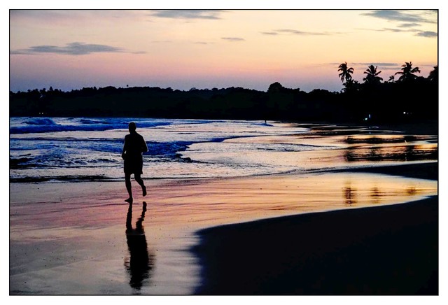 Jogging in the Sunset on a Beach in Sri Lanka