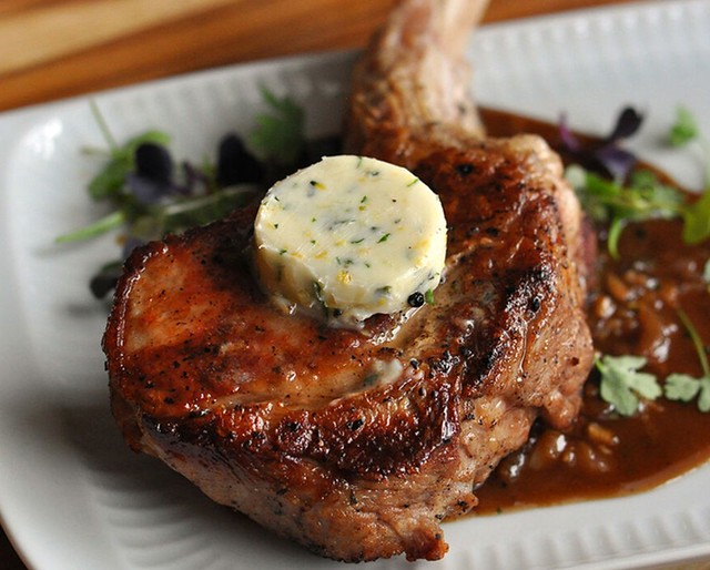 Pan Seared Veal Chop with Citrus Herb Butter