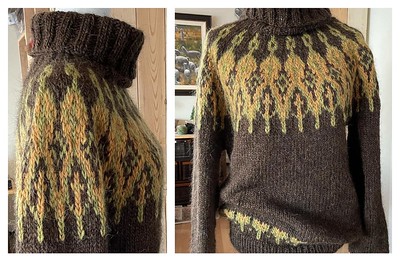Debbie (@love.knit.spin.weave) finished the Tusseladd Polsr by Linka Neumann from Wilderness Knits:ScandibStyle Jumpers using Istex Alafosslopi.