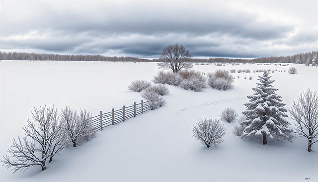 FIELD OF SNOW AND TREES