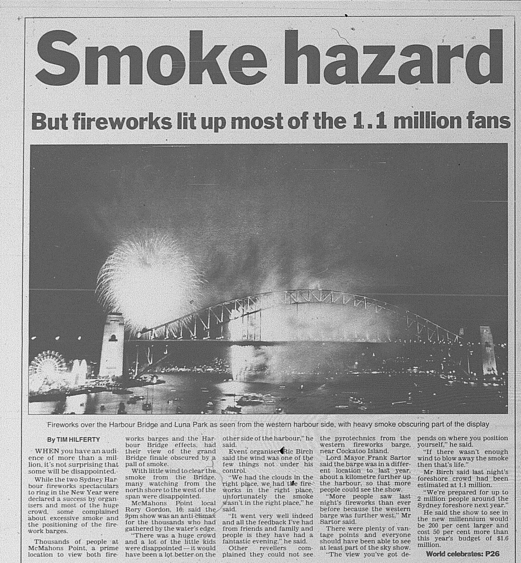 Sydney NYE January 2 1999 daily telegraph 4 enlarged