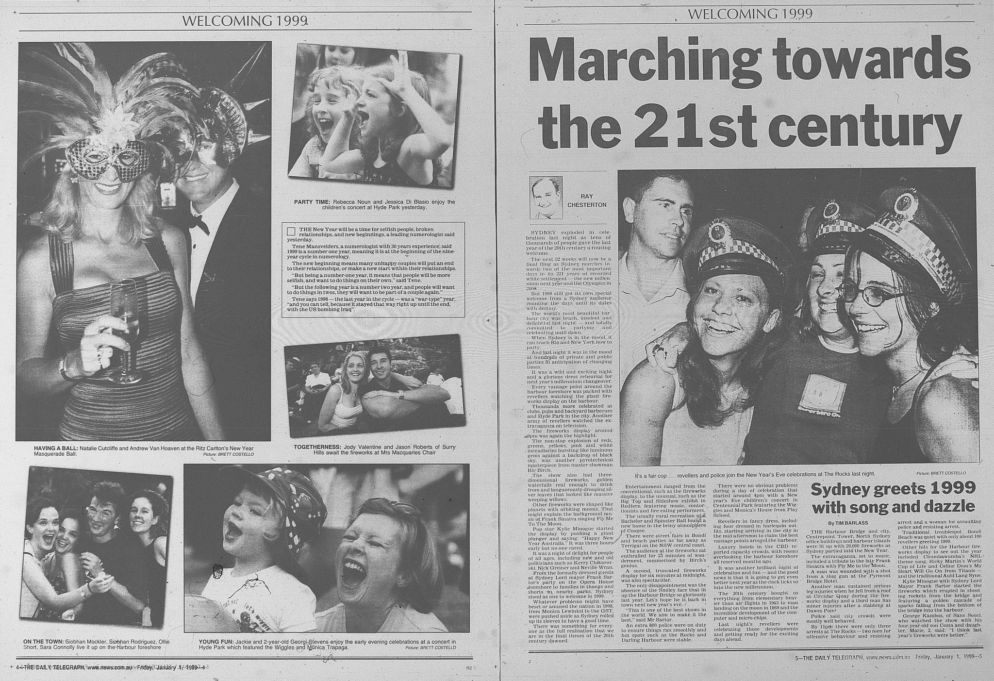 Sydney NYE January 1 1999 daily telegraph 4-5