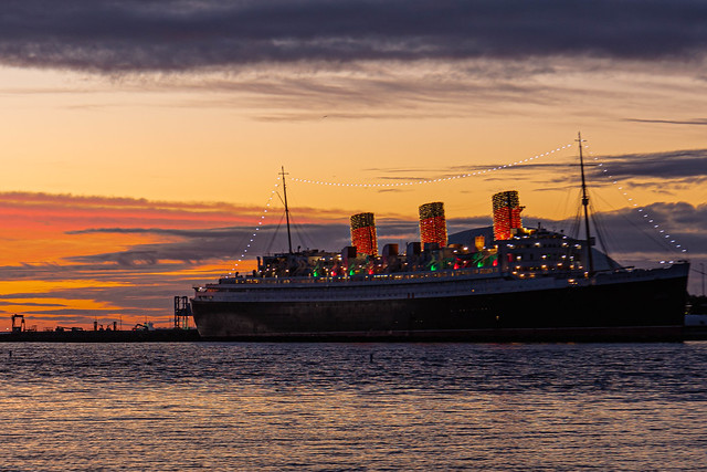 Queen Mary with Epic Sunrise on the First Day of Winter