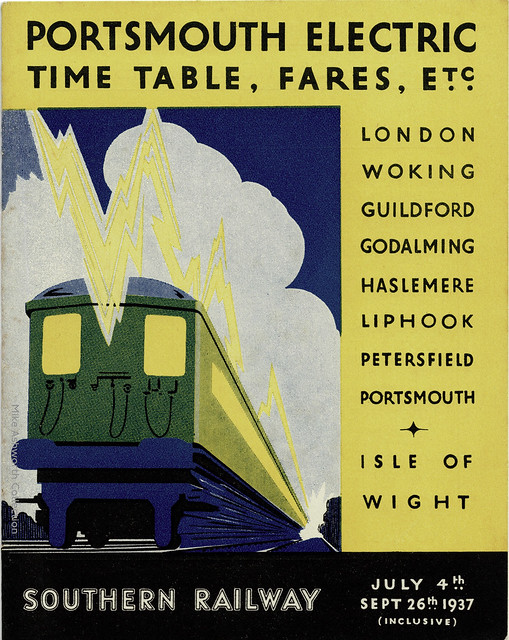 Portsmouth Electric Time Table, Fares, etc. : 4 July to September 26 1937 : booklet issued by the Southern Railway : London : 1937 : front cover
