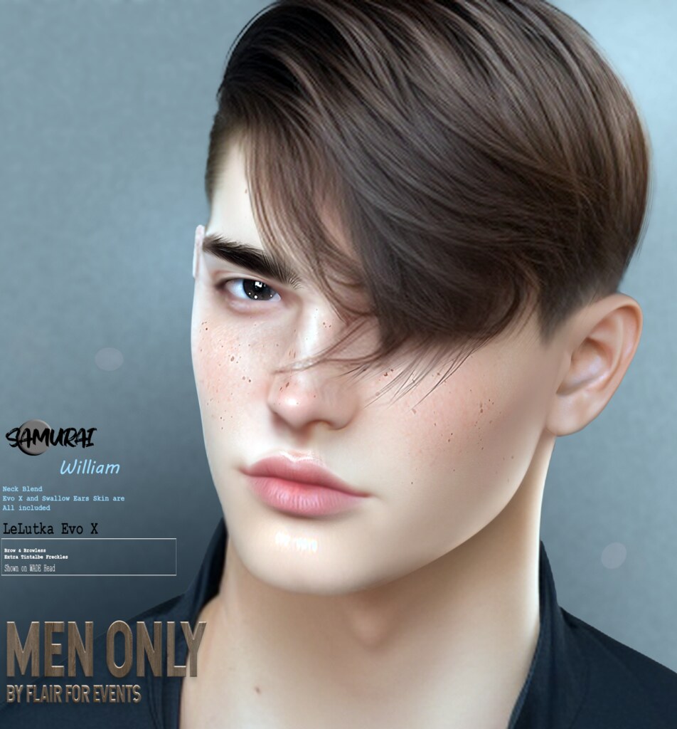 SAMURAI HQ::.. MEN ONLY EVENT EXCLUSIVE RELEASE "WILLIAM" Men Skin EvoX  (Second Life)