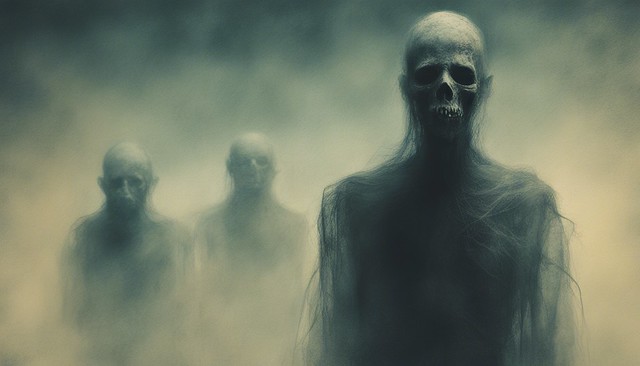 Nocturnal Phantoms: Undead Haunting in a Surreal Composition