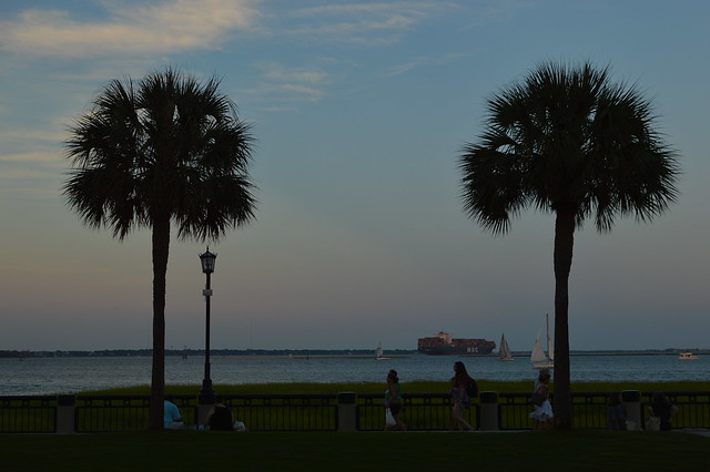 Sunset at the waterfront park