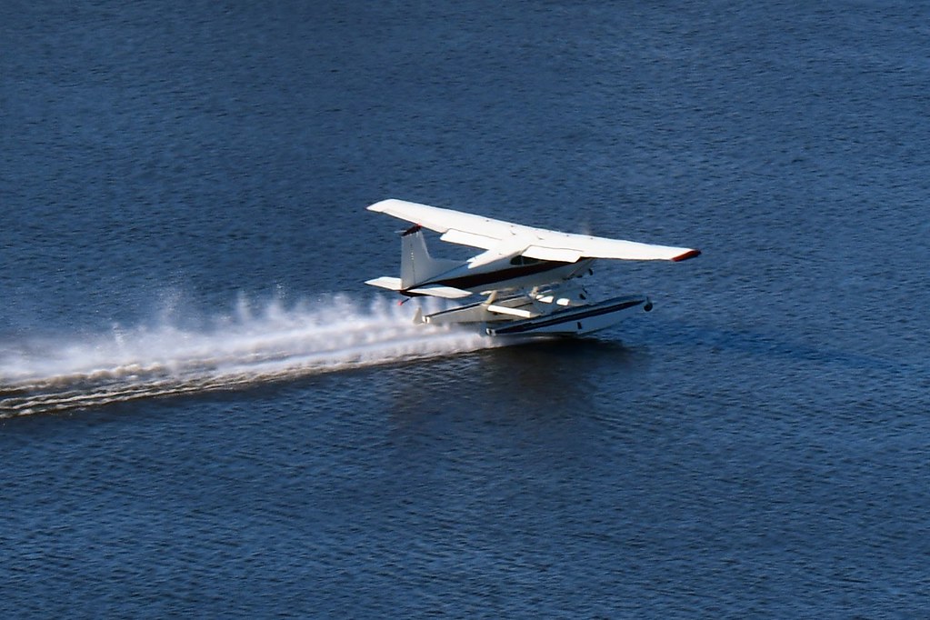 Seaplane landing on the Connecticut River.