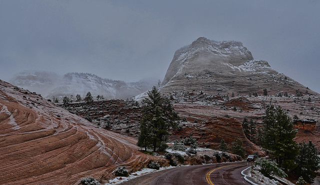 USA - Utah - Zion National Park sous la neige