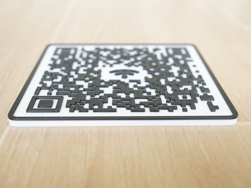 3D-Printed Wi-Fi QR Code - 1mm No Height Variance