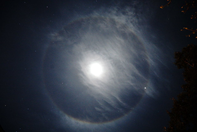 A lunar halo at Crescent Lake on the night before Christmas Eve