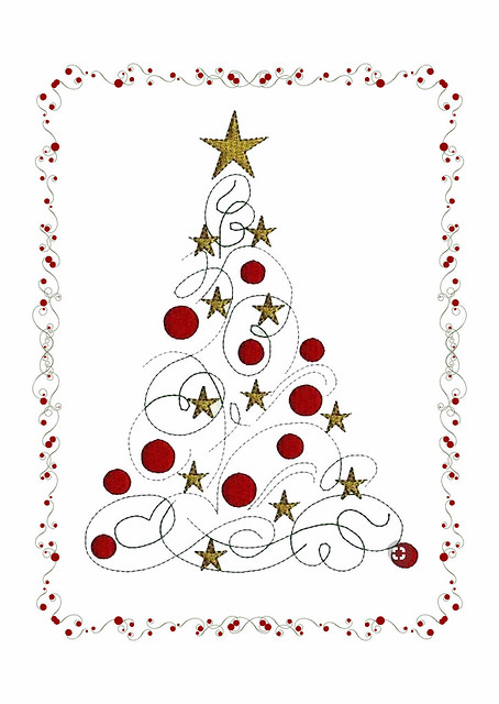 Christmas Tree With Baubles And Stars 2023