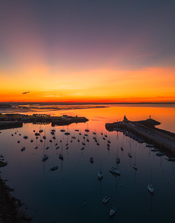 Howth Harbour sunset afterglow