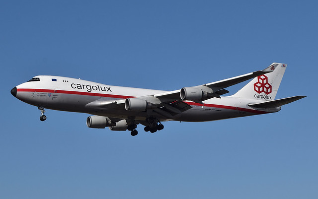 Cargolux Retro Livery 747-4EVF(ER) (LX-NCL) LAX Approach 2