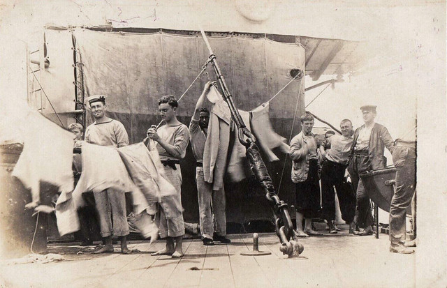 Washing Day on HMAS Melbourne - February 1915