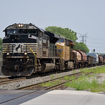 7-23-23, Norfolk Southern SD70ACe 1047 With its makeshift numberboard it&#039;s headed west to the Indiana Harbor Belt yard in Riverdale, IL.