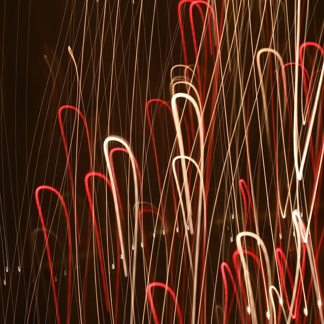 Red & White Abstract Light Trails