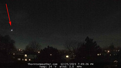 December 25, 2023 - A Christmas night meteor. (ThorntonWeather.com