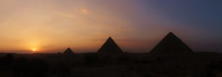 Pyramids line astern