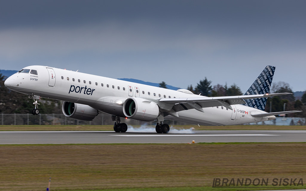 C-GKQP Porter Airlines Canada Embraer E195-E2@YYJ 24Dec23