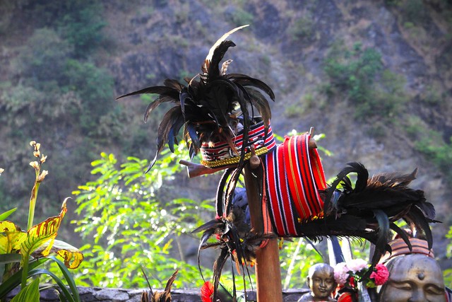 Igorot headdresses for rent beside the Lion's Head along Kennon Road in Baguio City