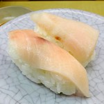 swordfish sushi at TENKASUSHI in Shibuya in Tokyo, Japan 