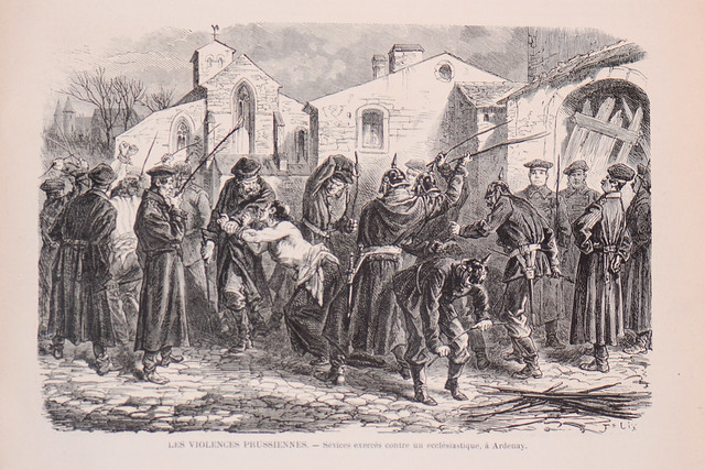 1871 Prussian troops beat a prisoner
