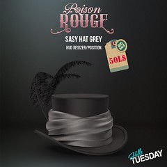 POISON ROUGE Sasy Hat Grey [HT 50L$]