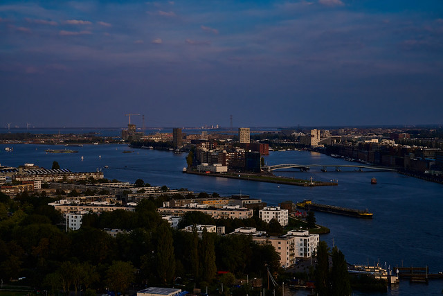 A blue hour view over Amsterdam from A'dam lookout (on explore)