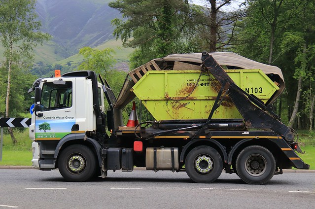 Cumbria Waste Group DAF-CF PX64 JZE Skip Lorry Lake District 16th June 2022