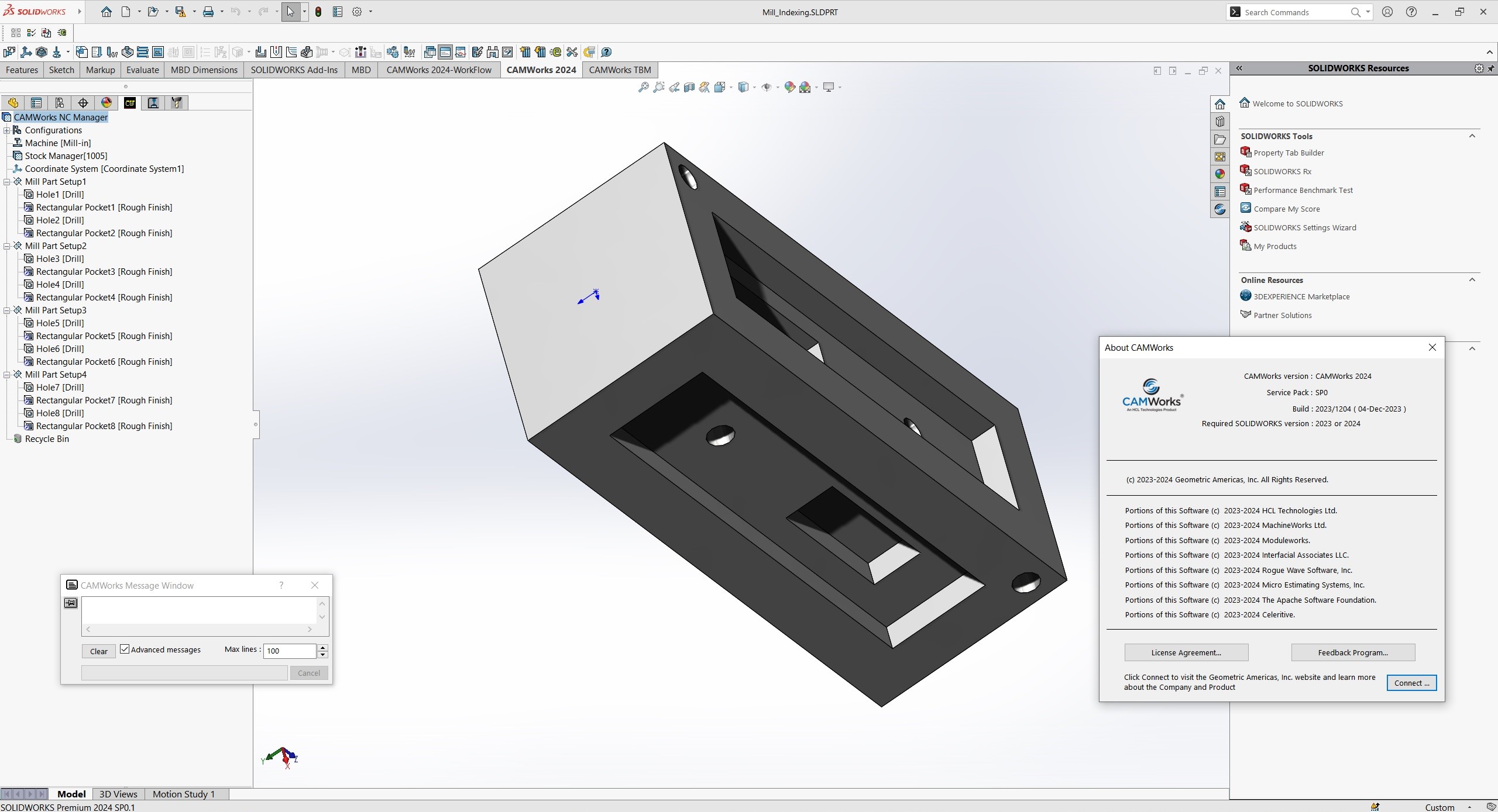 Working with CAMWorks 2024 SP0 Multilang for SolidWorks 2023-2024 full