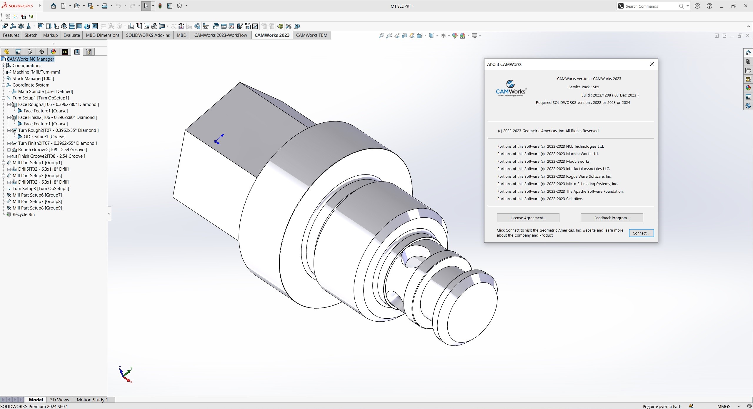 Working with CAMWorks 2023 SP5 Multilang for SolidWorks 2022-2024 full