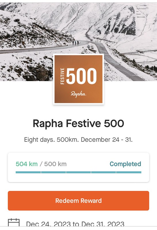 Rapha Festive 500 completed