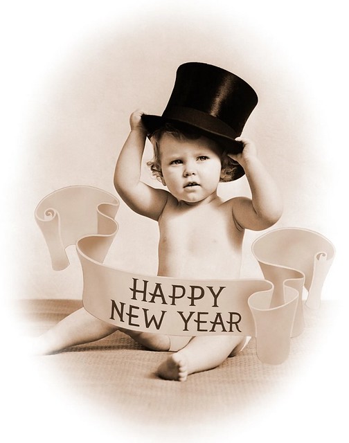 Happy New Year 01 - Baby With Top Hat